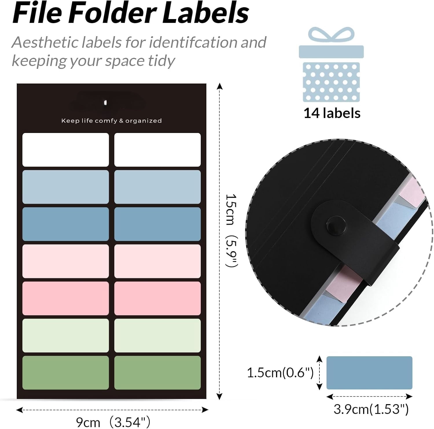 PrimeCook Shop Expanding File Folders with Labels,8 Pockets Accordion File Organizer, Portable Document Paper Organizer, A4 Letter Size Filing Folder for Office, Pack of 4, Black