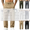 thumbnail image 7 of Cargo Pants for Mens Solid Color Multi Pocket Elastic Waist Drawstring Outdoor Workout Pants Casual Straight Leg Athletic Pants for Hiking, 7 of 7