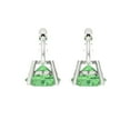 thumbnail image 4 of Clara Pucci 3 ct Brilliant Round Cut Drop Dangle VVS1 Genuine Conflict free Green Zircon Solid 18K White Gold Designer Everyday Earrings Lever Back, 4 of 5