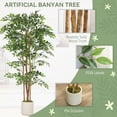 thumbnail image 4 of HOMCOM 6FT Artificial Banyan Tree, Set of 2 Artificial Plant for Home Decor, 4 of 10