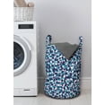 thumbnail image 3 of Geometric Laundry Bag, Triangles Pattern in Amethyst Colors with Mosaic Design, Hamper Basket with Handles Drawstring Closure for Laundromats, 13" x 19", Dark Lavender Sea Blue, by Ambesonne, 3 of 4