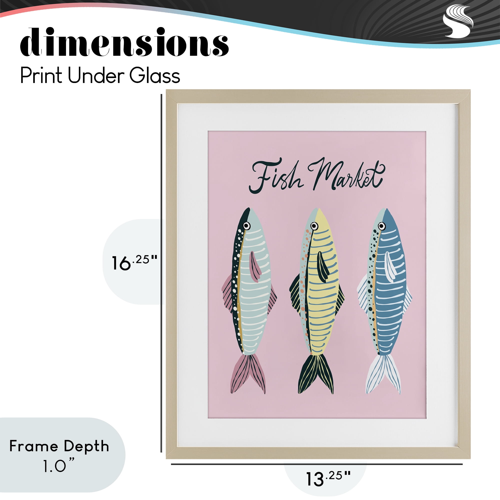 Stupell Industries Quirky Coastal Fish Market Birch Framed Print Under Glass, design by Hey Bre! Creative Studio