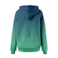thumbnail image 3 of HVOBTTY Women's Long Sleeved Sweatshirts, Fall and Winter Tops for Women, Women's Casual Gradient Print Long Sleeve Loose Fitting Hooded Sweatshirt with Pocket Green, Green, 3 of 3