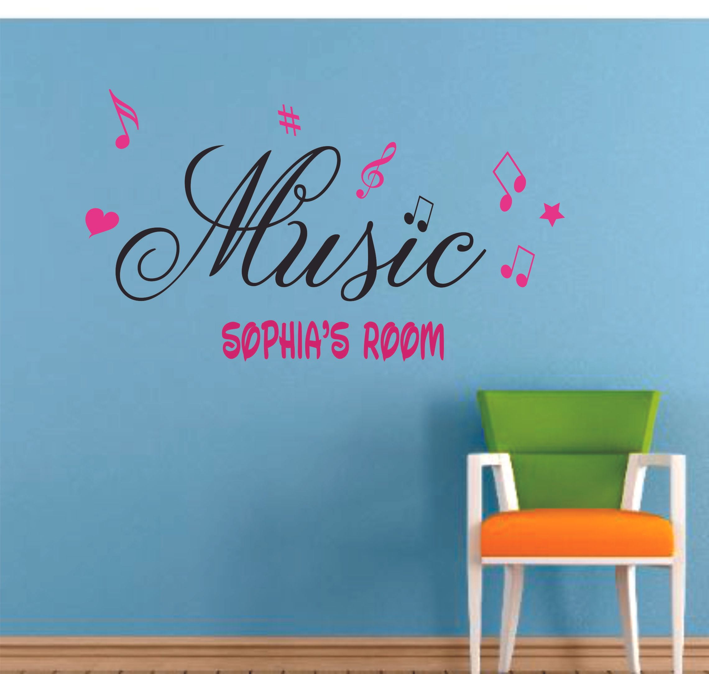 Music Room Wall Decal Musical Notes Decors Wall Sticker Art Design Decal for Girls Boys Kids