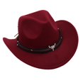 thumbnail image 1 of Western Cowboy Hat, Wide Brim Hat, Summer Photo Props Cosplay Boys Girls, Events Red, 1 of 9
