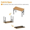 thumbnail image 6 of Wellynap Folding Computer Desk, 62" Home Office Workstation, Multi-Fuctional Folding Table - Oak & Black, 6 of 8