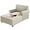 Fossil, variant on OKYUK Chaise Lounge Slipcover, Jacquard Stretch Chaise Chair Covers, Sofa Chaise Slipcover with Double Arm, Machine Washable Furniture Protector Couch Soft for Living Room Bedroom ()
