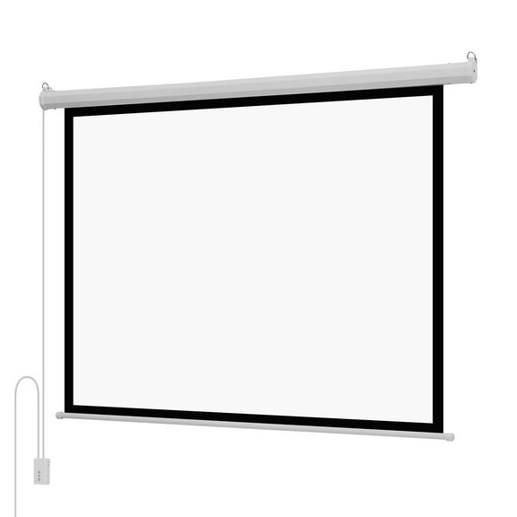 KFFKFF 72-Inch Motorized Projector Screen, 4:3 Aspect Ratio, 1080 HD Electric Projection Screen with Remote Control, Wall-Mounted Display for Home, Office, or Theater Use