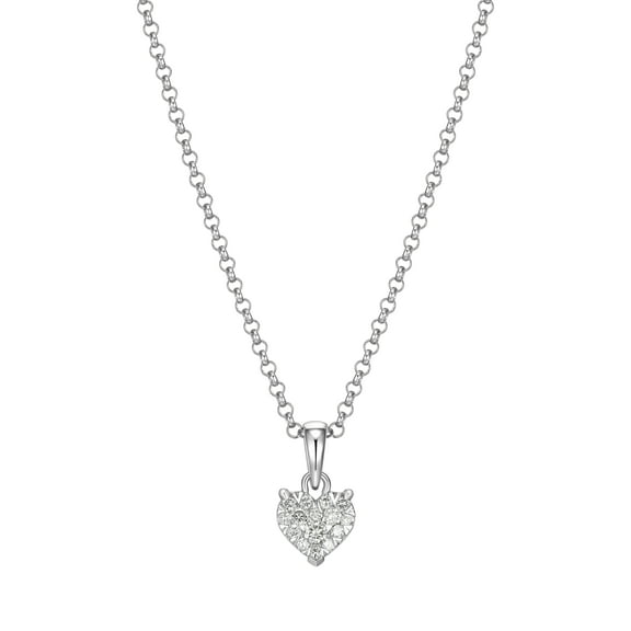Forever Facets 1/5 CT TW Lab Grown Diamond Necklace in Platinum over Sterling Silver, Adult Female
