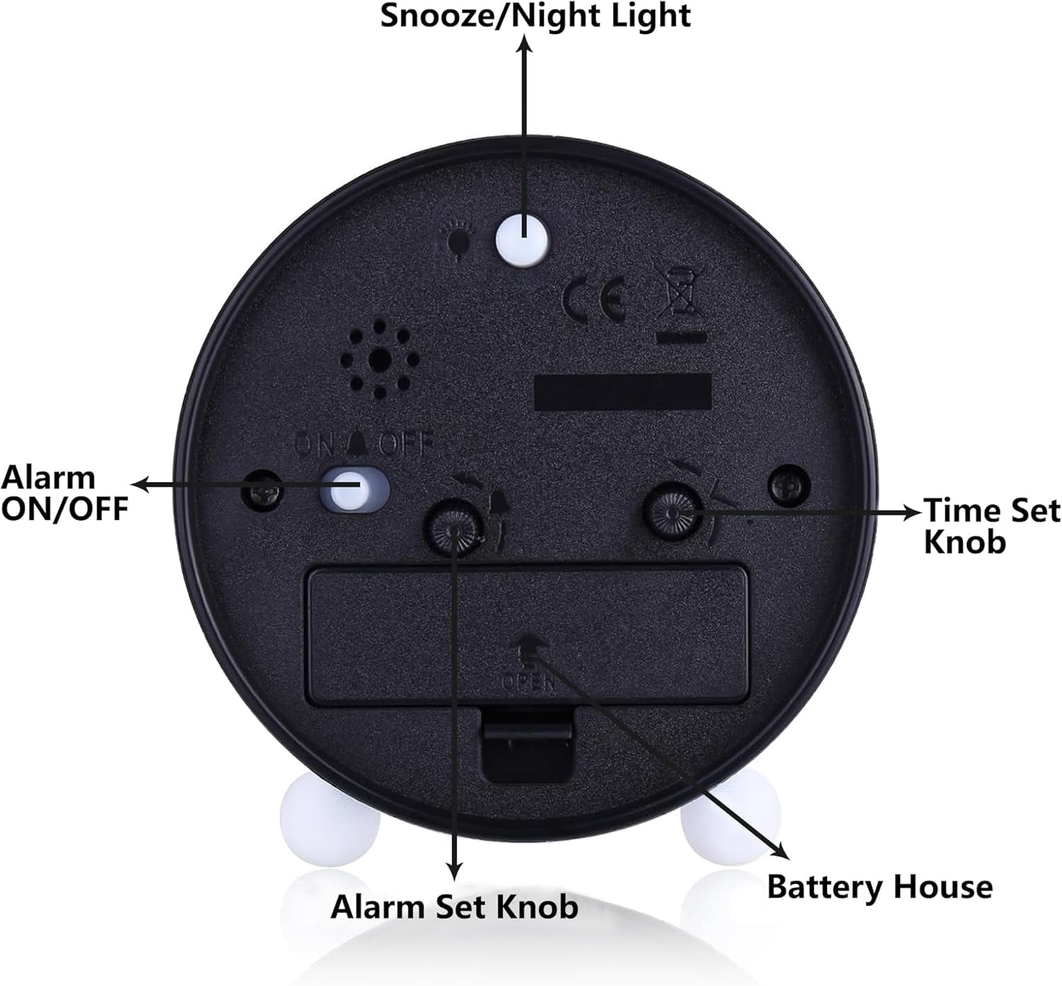 Analog Alarm Clock for Kids: Telling Time Teaching Clock for Kids, Learning Clock with Colorful Dial, Clock to Teach Kids How to Tell Time, Battery Operated Kids Alarm Clock with Back-Light (Blue)