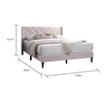 thumbnail image 5 of Niasa Full Size Bed-Chevron Tufted Pink Velvet Upholstered Foam, 5 of 7