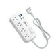 thumbnail image 1 of Cable de extensión Power Strip, protector contra sobretensiones de 2 pies con 8 salidas, 4 USB, 1 of 7