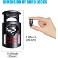 thumbnail image 3 of Torch 30Pcs Cord Locks for Drawstrings, 1.1 inch Single Hole Spring Toggle Stopper, Shoe Lace Tie Locks, for Shoelaces, Drawstrings, Bags, Clothing, and More, Black, 3 of 7
