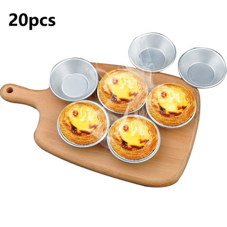 

Mingyiq 20Pcs Non-Stick Egg Tart Mold CuPcake Cake Mini Pie Muffin Pan Baking Tool Molds