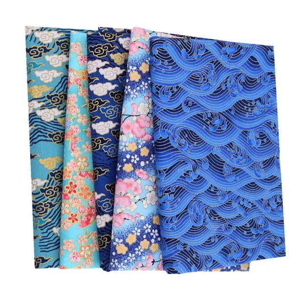 Naiovety Paquete de 5 telas de algodón de tejido liso para costura a medida, tela cuadrada para el hogar, Patchwork, artesanía artesanal tipo 4 Artesanía tipo 5 Naiovety HA062149-04