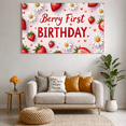thumbnail image 6 of Strawberry Theme Banner Daisy Decoration Heart Design Birthday Party Backdrop for Kids First Birthday Celebration, 6 of 7