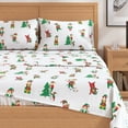 thumbnail image 2 of Great Bay Home Christmas Flannel Sheet Set - 100% Turkish Cotton - Double Brushed - King, Christmas Elves, 2 of 5