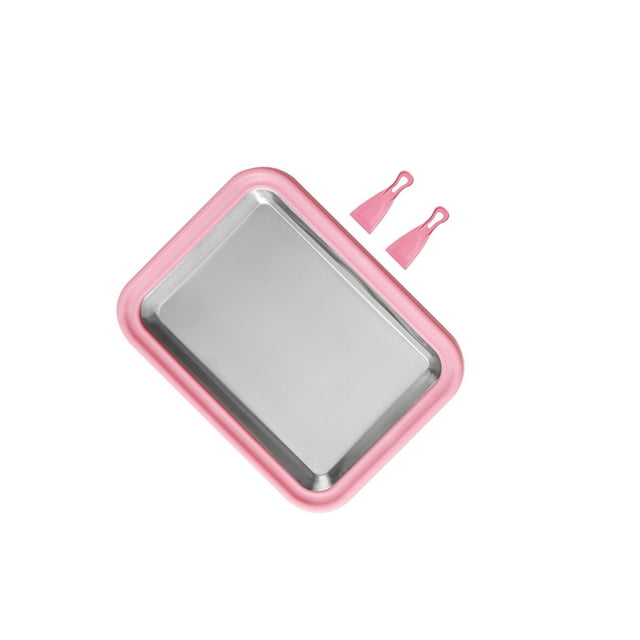 stanreset Machine Instantanée à Crème Glacée Roulée Plaque Froide de Crème Glacée d'Été pour Gelato Sorbet Rose Rose 22.5x17.5cm