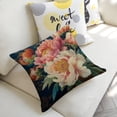 thumbnail image 5 of Bouquet flowers Linen toss pillowcase Decoration pillowcase Gift preferred 18x18" Cushion cover 1 set Sofa pillowcase Sofa bedroom living room car, 5 of 8