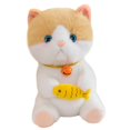 thumbnail image 4 of Animales de peluche de gato adorables y tiernos, figura suave de gato para acurrucarse, regalo para niños Amarillo, 4 of 9