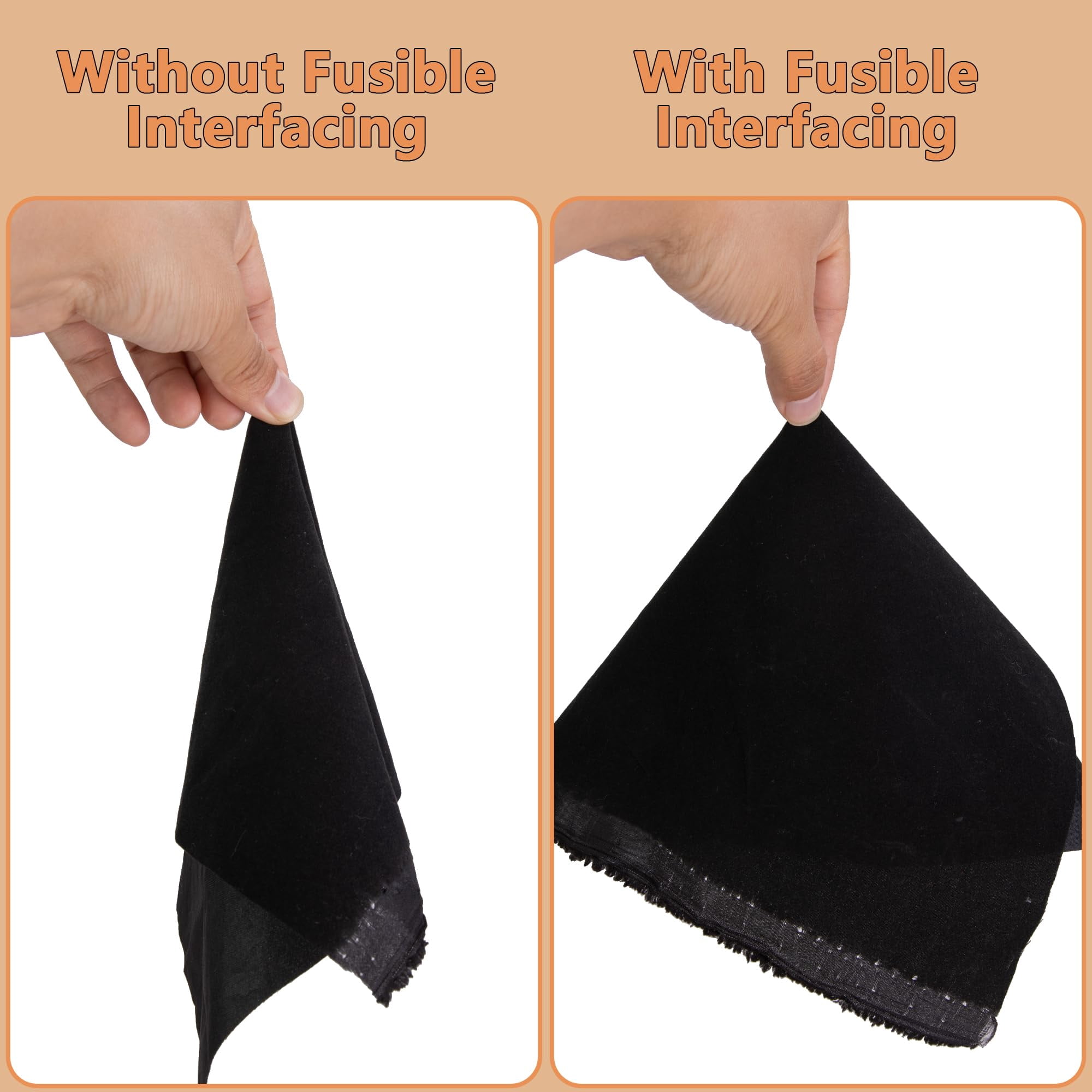 Iron-On Fusible Interfacing 15.7 Inch x 54.7 Yard, Non-Woven Lightweight Apparel Interfacing for Sewing Crafts Bags