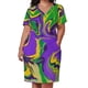 thumbnail image 2 of Vestido holgado con bolsillos y estampado de remolino de mármol de Mardi Gras, vestidos de fiesta 2025, vestido elegante y chic para mujer, vestido de noche para mujer, 2 of 6