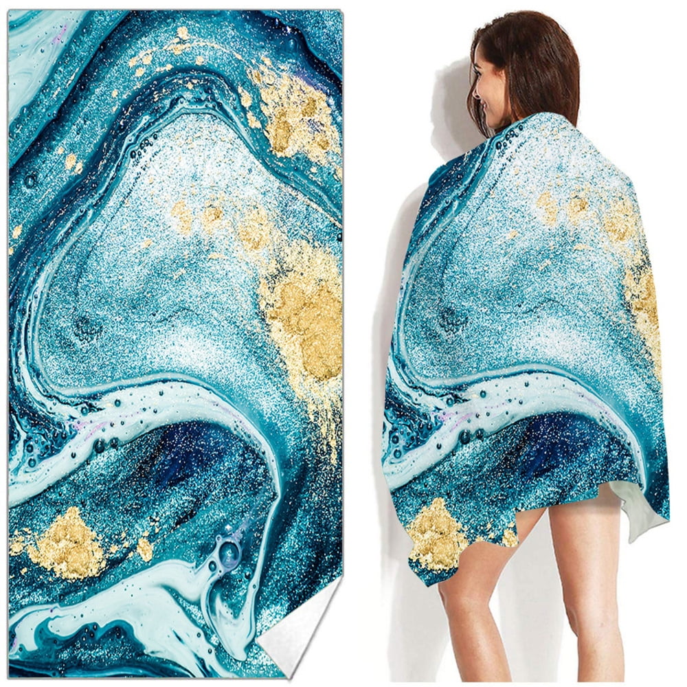 Wave Sea Beach Towel Oversized Sand Free Quick Dry Beach Towels Super