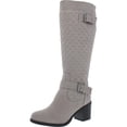 thumbnail image 1 of White Mountain Womens Damask Faux Leather Quilted Knee-High Boots, 1 of 3