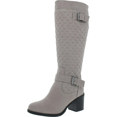 

White Mountain Womens Damask Faux Leather Quilted Knee-High Boots