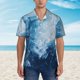 thumbnail image 2 of Fotbe Abstract Ocean Waves Camisa Hawaiana para Hombre Unisex – Camisa Casual de Verano con Botones de Manga Corta de Algodón y Lino,Small, 2 of 7
