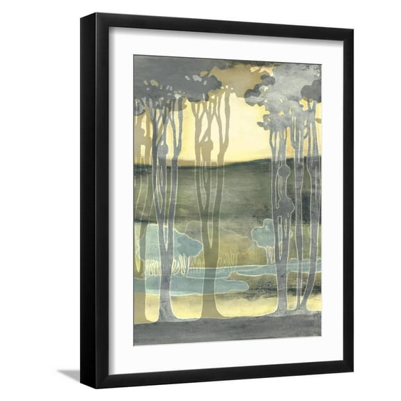 Art.com Small Nouveau Landscape II Art Print by Jennifer Goldberger, Black Frame Wall Art, 17" x 21"