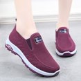 thumbnail image 4 of longantii Women's Orthopedic Slip On Walking Shoes Wide Width Breathable Knit Mesh Comfortable Lightweight Casual Sneakers for Ladies Outdoor Daily Wear Purple, 4 of 4