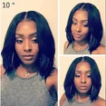 thumbnail image 2 of Peluca de pelo corto de fibra rizada de moda para mujer Peluca de pelo negro con partición media estilo europeo americano para mujer, 2 of 4