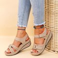 thumbnail image 2 of LoyisViDion Womens Sandals Summer Ladies Slippers Casual Women's Shoes Lightweight Platform Wedges Sandals Beige 5.5, 2 of 9