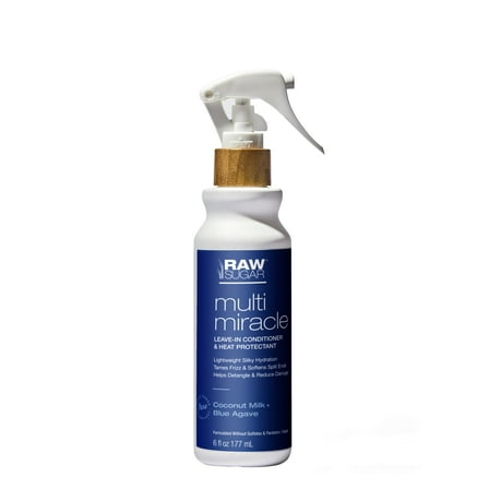 Raw Sugar Multi-Miracle Leave-in Heat Protectant & Conditioner - Coconut Milk and Blue Agave, 6 oz