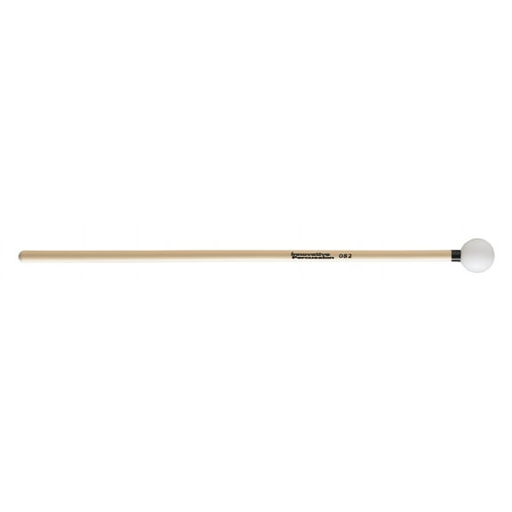 Innovative Percussion OS2 Orchestral Series Full Hard 1" White Xylophone Mallets w/ Rattan Handles & Black Stripe