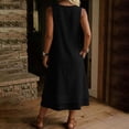 thumbnail image 5 of Levmjia Womens Dresses Flowy Elegant Solid Color Dress and Sleeveless Round Neck One-Piece Set Plus Size Sleeveless Commute Maxi Dress, 5 of 7