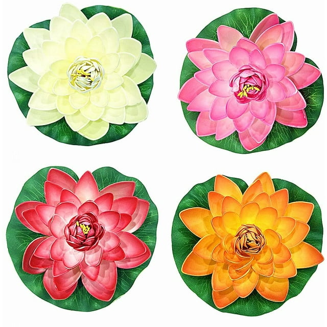 4 piezas-lirio de agua (crema/rosa claro/rojo vino/rojo atardecer) Xemadio HMHZ1113