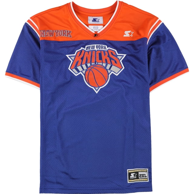 STARTER Camiseta con adornos de malla de los New York Knicks para hombre, azul, XXL