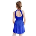 thumbnail image 2 of iEFiEL Kids Girls Lyrical Dance Dress Cutout Back Latin Jazz Gymnastics Leotard Stage Performance Costume Royal Blue 8, 2 of 7