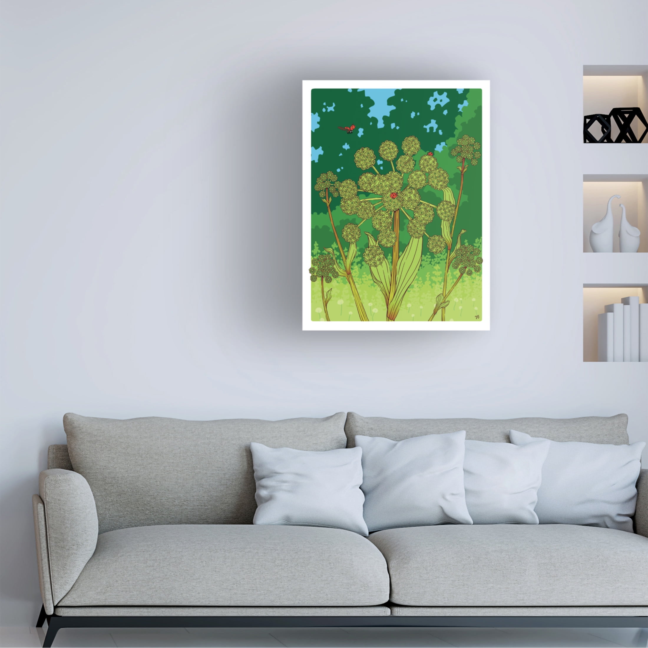 Canvas Wall Art - Rachel Feirman 'Angelica and Ladybug' Wall Art for Living Room, Bedroom, or Office Décor by Trademark Fine Art - 18 x 24 Inches
