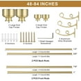thumbnail image 2 of Double Curtain Rods Brass, Double Curtain Rods for Window 48-84 Inch, Decorative Double Drapery Rod with Modern End Cap, 1-Inch Front and 5/8 Inch Back Double Window Rods, 2 of 14
