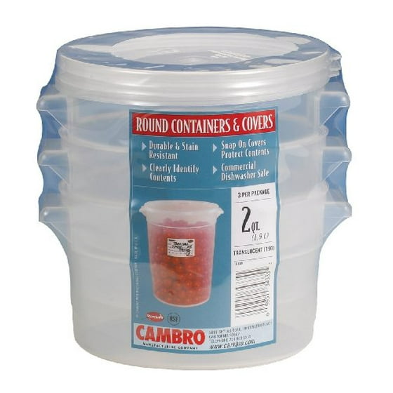 Cambro Rfs2ppsw3190 2 Quart Round Food Storage Container With Lid Cambro Rfs2ppsw3190 2 Quart Round Food Storage Container With Lid Set Of 3 Com