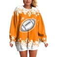 thumbnail image 5 of GEWSEY Womens Football Sweatshirt Sparkly Sequin Rugby Sweatshirts Game Day Pullover Tops Fall Weekend Events Family Outfits (Orange, S), 5 of 6