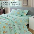 thumbnail image 2 of REJODA-Green Floral Printed Sheet Set King, 4 Piece Soft Brushed Microfiber Sheets Deep Pocket, 2 of 4