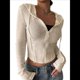 thumbnail image 3 of Chaqueta Corta Ligera con Capucha, Cremallera y Cordón de Larga para Mujer Caqui M, 3 of 9