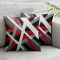 thumbnail image 3 of Nawypu  Red Black Throw Pillow Covers Stripes Design Retro Decorative Pillow Cases Square Pillocases for Bed Sofa, 3 of 5