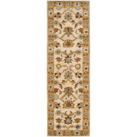 Mark&Day Wool Rugs, 3x12 Didsbury Traditional Khaki Runner Area Rug, Brown White Beige Carpet for Hallway, Kitchen, Bedroom or Living Room (3' x 12' Runner)