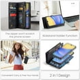 thumbnail image 6 of For Samsung A15 Case, Shockproof Card Holder Flip Magnetic 2-in-1 Detachable Zipper Slots Wallet Cover for Samsung Galaxy A15 5G, Anti-Scratch Leather TPU Bumper Luxury Purse Holster, Blue, 6 of 8