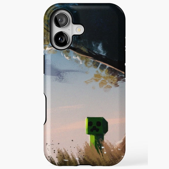 Creeper Sunset Pixel Art Inspired Gaming Aesthetic Case iPhone 17 11 12 13 14 15 16 Pro Max